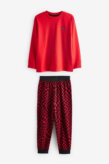 Buy Blue Red Checkerboard 3 Pack Long Sleeve Pyjamas 3 16yrs from Next Luxembourg