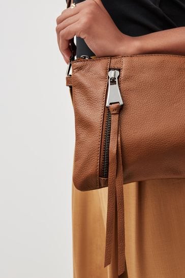 Tan leather across body bag deals