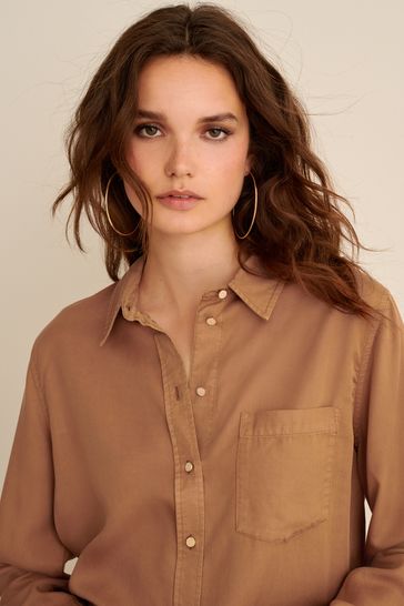 Tan dress shirt womens on sale