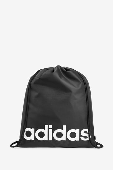 adidas Black Linear Logo Drawstring Bag