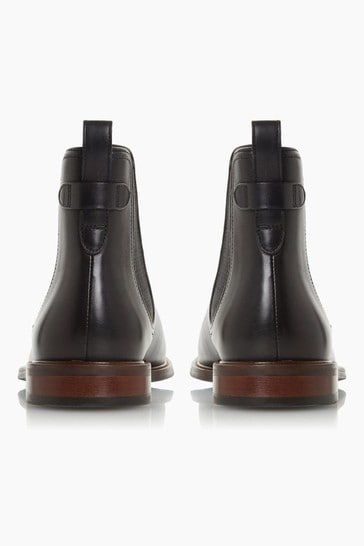 dune chelsea boots in black leather