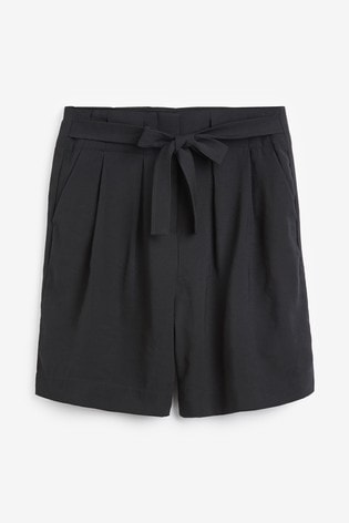 Black High Waist Bermuda Shorts