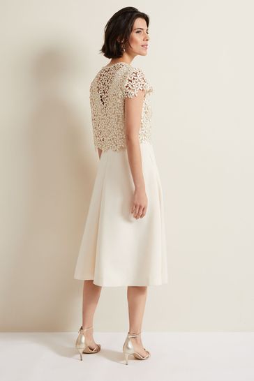 Cream fit discount and flare dress