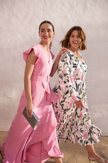 Phase Eight Pink Phoebe Frill Maxi Dress