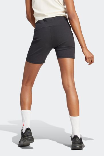 Buy adidas Black Lounge Rib High Waisted Bike Shorts from Next Kuwait