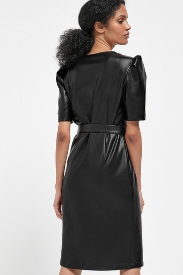 Buy Faux Leather Wrap Dress from Next ...