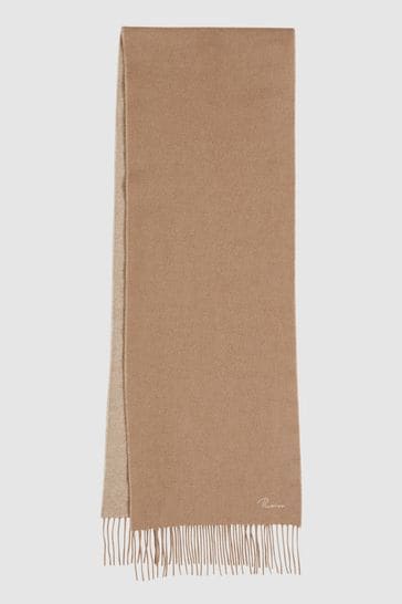 Reiss Camel Picton Cashmere Blend Scarf