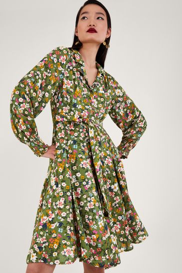 Buy Monsoon Green Ditsy Floral Dress from Next Austria