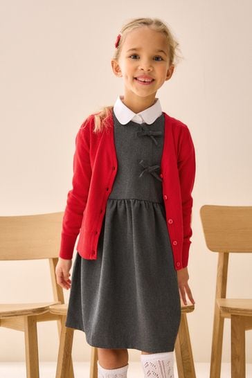 Buy Red Cotton Rich School V Neck Cardigan 3 16yrs from Next Luxembourg