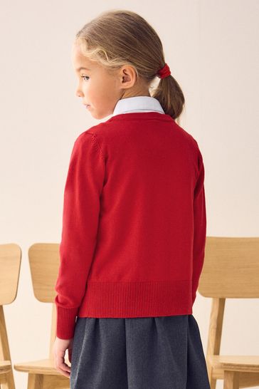 Red cotton cardigan sweater sale