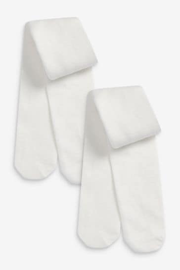 Cream 2 Pack Baby Tights (0mths-2yrs)