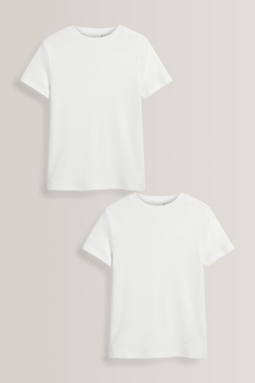 White 2 Pack Short Sleeved Thermal Tops (2-16yrs)