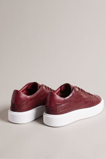 Buy Ted Baker Red Artimi Croc Effect Embossed Platform Trainers from Next Poland