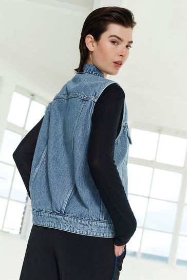 Denim sales gilet womens