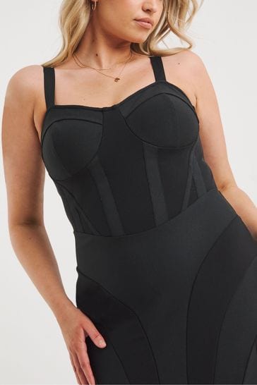 Mesh panel hot sale dress