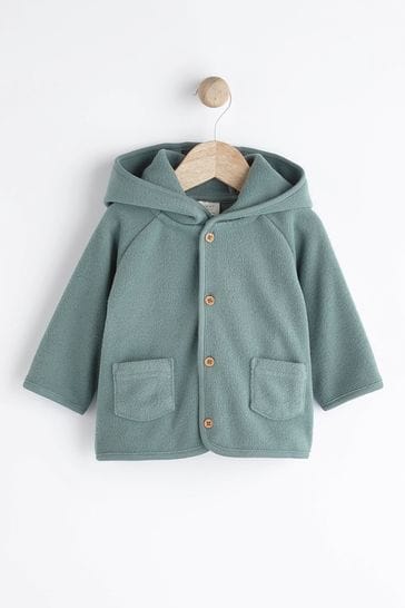 Teal Blue Hooded Cosy Fleece Baby Jacket (0mths-2yrs)