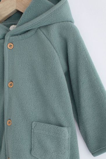 Cozy fleece outlet hooded button coat