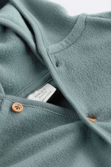 Teal Blue Hooded Cosy Fleece Baby Jacket 0mths 2yrs