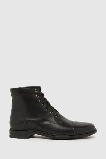 Schuh Deacon Leather Lace Black Boots