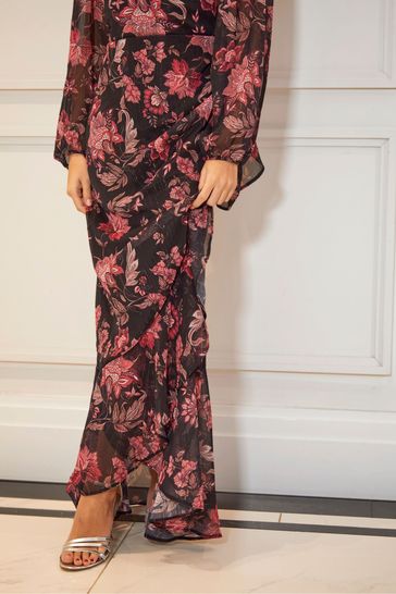 Sistaglam frill top hem maxi dress