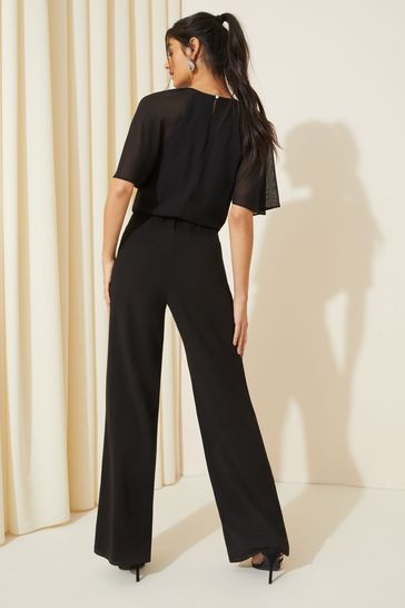 Black wide leg jumper hotsell