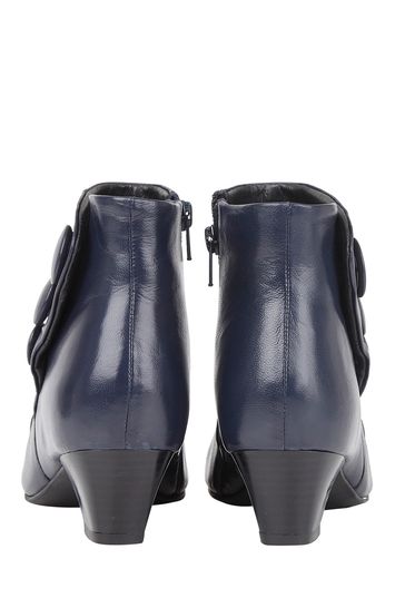 Navy leather ankle boots uk deals