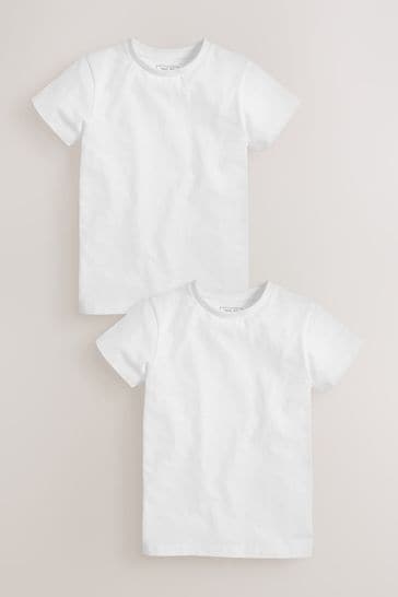 Buy White Short Sleeve Cotton 100 Cotton T Shirts 2 Pack 3 16yrs from Next South Africa