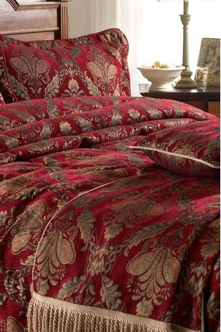 Riva Home Red Shiraz Chenille Embroidered Throw