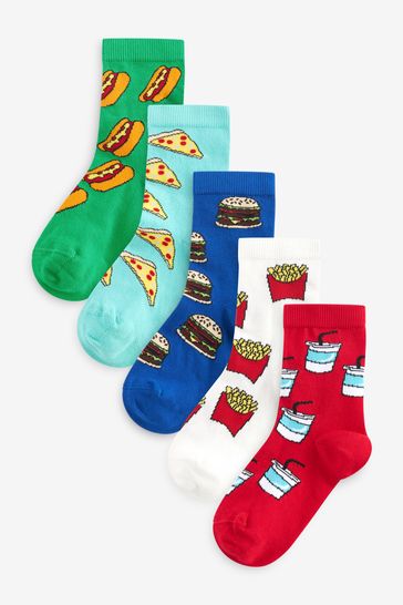Bright Food Graphic Cotton Rich Socks 5 Pack