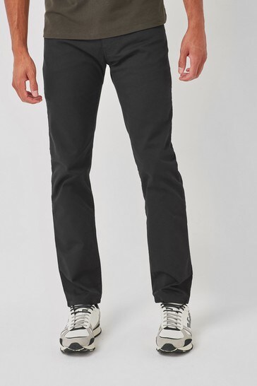 Emporio Armani J45 Straight Fit Black Gabardine Jeans