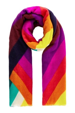 Accessorize Pink Rainbow Chevron Blanket Scarf