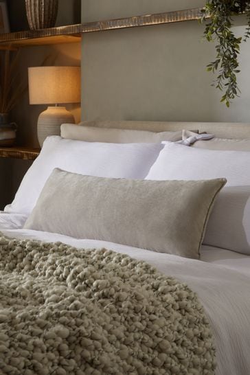 Buy Stone 30 x 80cm Soft Velour Cushion from Next Luxembourg