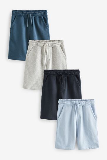 Blue/Navy 4 Pack Basic Jersey Shorts (3-16yrs)