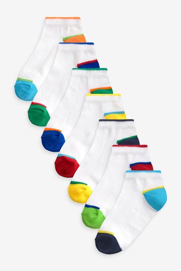 Bright Colourblock Cotton Rich Trainer Socks 7 Pack