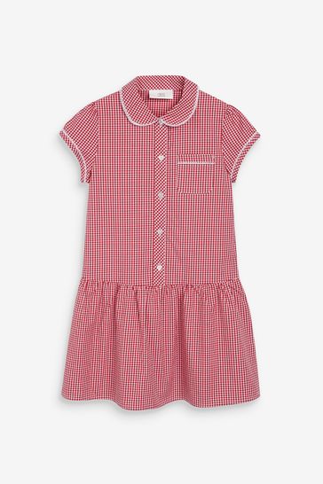 Girls red gingham school new arrivals dress