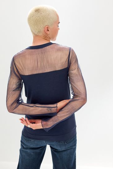 Mesh t shirt top on sale