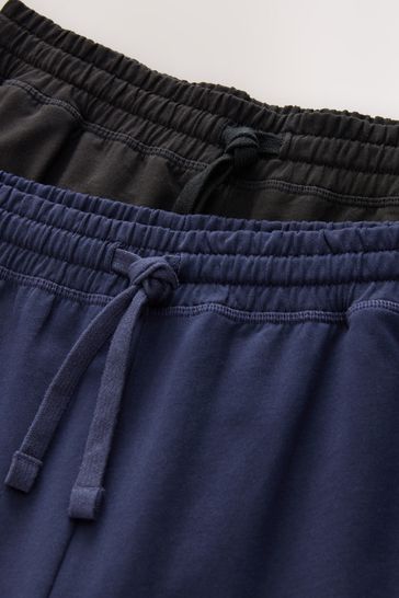 Buy Black Navy Open Hem Slim Lightweight Joggers 2 Pack from Next Italy