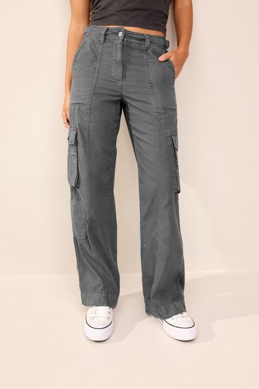Ladies grey cheap cargo trousers