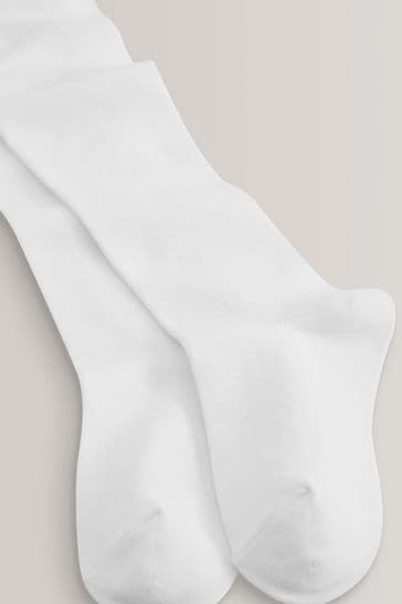 White cotton school tights top