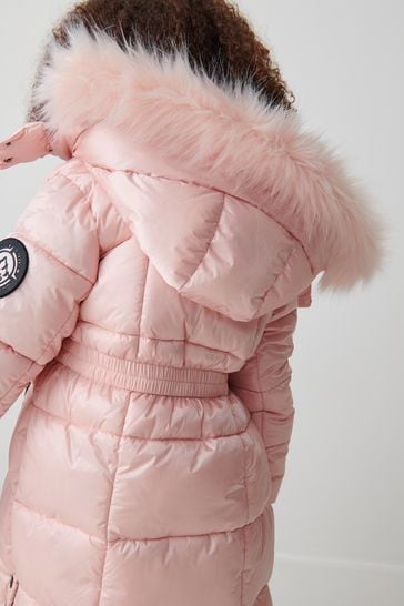 Buy Clarks Pink Girls Longline Coat from Next USA