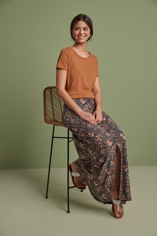 ditsy print maxi skirt