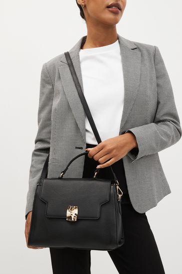 Buy Black Leather Top Handle Bag from Next Germany