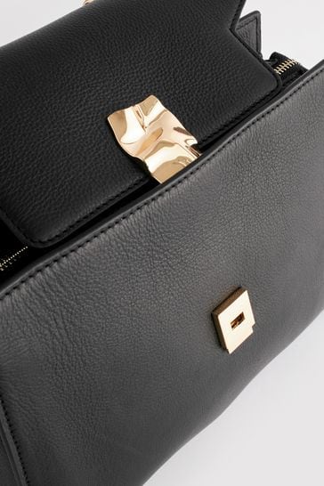 Leather top handle bag hot sale