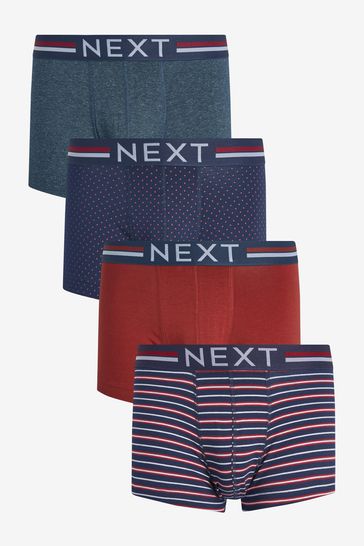 Navy Blue 4 pack Pattern Hipster Boxers 4 Pack