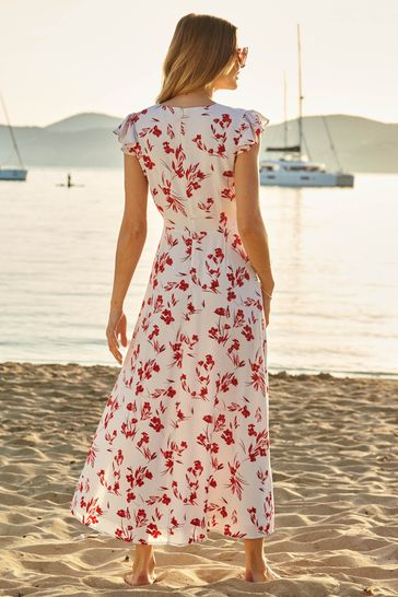 V neck short sleeve midi dress sale