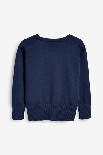 Navy v neck cardigan on sale