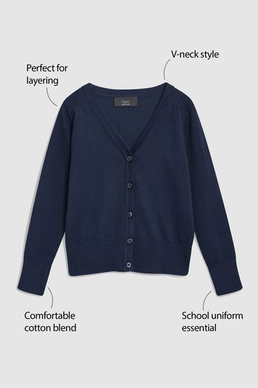 Girls navy school clearance cardigan