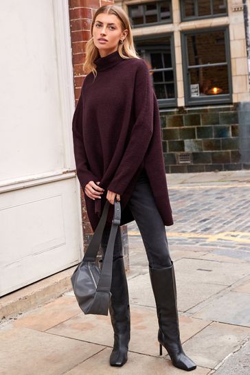 Purple roll neck jumper store