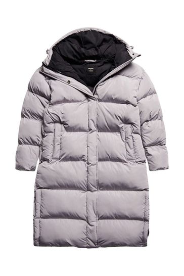 Superdry grey cheap padded coat