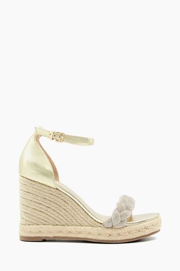 Dune gold hot sale wedge sandals
